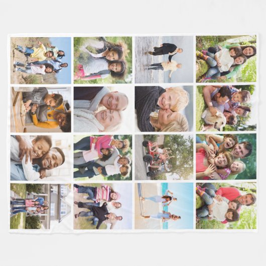 Couverture Polaire Photo Collage 16 Photos Keepsaké (Devant (Horizontal))