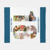 Couverture Polaire Photo Collage 18e anniversaire Bleu Blanc photo (Devant (Horizontal))