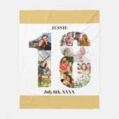 Couverture Polaire Photo Collage 18e anniversaire photo de sable neut (Devant)