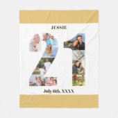 Couverture Polaire Photo Collage 21e anniversaire photo de sable neut (Devant)
