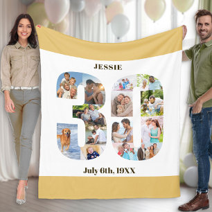 Couverture Polaire Photo Collage 30e anniversaire photo de sable neut