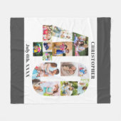 Couverture Polaire Photo Collage 40e anniversaire Gris blanc photo (Devant (Horizontal))
