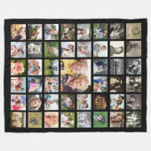 Couverture Polaire Photo Collage 45 Modèle photo noir personnalisé (Devant (Horizontal))