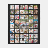 Couverture Polaire Photo Collage 45 Modèle photo noir personnalisé (Devant)