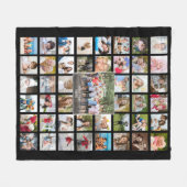 Couverture Polaire Photo Collage 45 Modèle photo noir personnalisé (Devant (Horizontal))