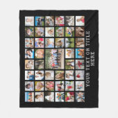 Couverture Polaire Photo Collage 45 Photos Personnalisée Black Fleece (Devant)