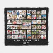 Couverture Polaire Photo Collage 45 Photos Personnalisée Black Fleece (Devant (Horizontal))