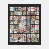 Couverture Polaire Photo Collage 45 Photos Personnalisées Noir (Devant)