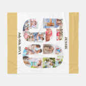 Couverture Polaire Photo Collage 50e Anniversaire Beige Blanc photo (Devant (Horizontal))