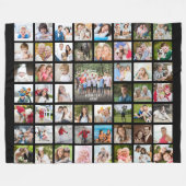 Couverture Polaire Photo Collage 53 Photos Personnalisées Black Fleec (Devant (Horizontal))