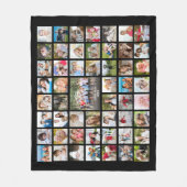 Couverture Polaire Photo Collage 53 Photos Personnalisées Noir (Devant)