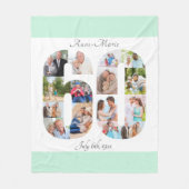 Couverture Polaire Photo Collage 60th Birthday Mint White Picture (Devant)
