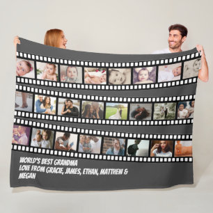 Couverture Polaire Photo Collage bande film personnalisé do-it-yourse