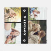Couverture Polaire Photo Collage de pattes de chien noir (Devant (Horizontal))