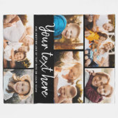 Couverture Polaire Photo Collage de texte personnalisé Conservation d (Devant (Horizontal))