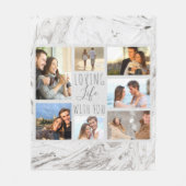 Couverture Polaire Photo Collage Love Life with You Grey Marble (Devant)