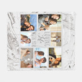Couverture Polaire Photo Collage Love Life with You Grey Marble (Devant (Horizontal))
