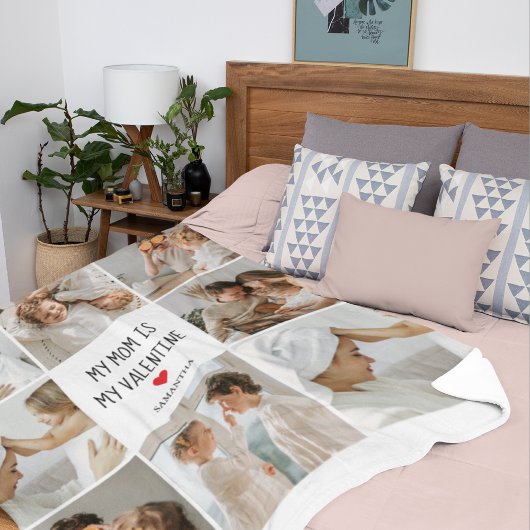 Couverture Polaire Photo Collage | Ma mère est mon cadeau Valentine