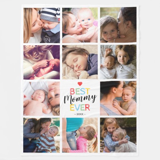Couverture Polaire Photo Collage Maman (Devant)