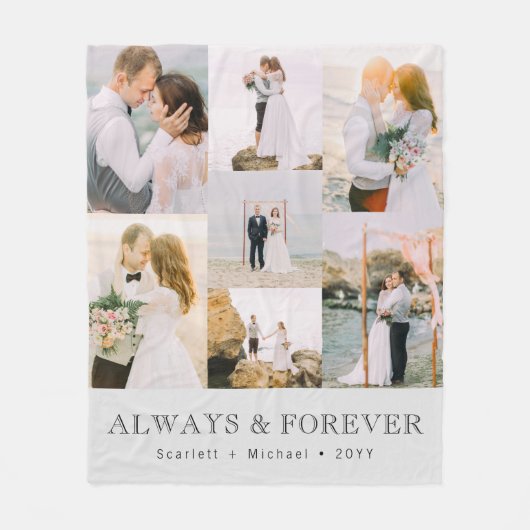 Couverture Polaire Photo Collage Mariage (Devant)