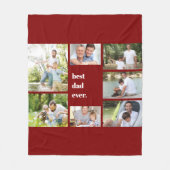 Couverture Polaire Photo Collage Meilleur Papa Jamais Maroon (Devant)