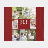 Couverture Polaire Photo Collage Meilleur Papa Jamais Maroon (Devant (Horizontal))