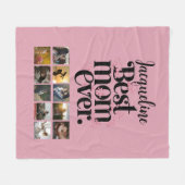 Couverture Polaire Photo Collage Meilleure Maman Jamais Retro Typogra (Devant (Horizontal))
