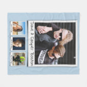 Couverture Polaire Photo Collage Monogrammes Noms Poudre Bleu Moyen (Devant (Horizontal))