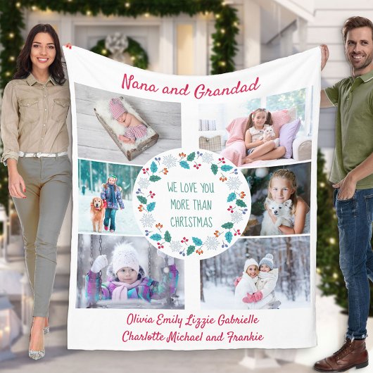 Couverture Polaire Photo Collage Nana & Grand Hiver Bois