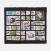 Couverture Polaire Photo Collage Nom de famille ou titre noir (Devant (Horizontal))