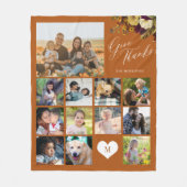 Couverture Polaire Photo collage nom de famille remercier Thanksgivin (Devant)
