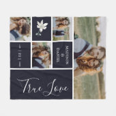 Couverture Polaire Photo Collage Nouveau-marié Cadeau Mariage Keepsak (Devant (Horizontal))