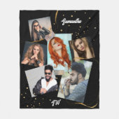 Couverture Polaire Photo collage parties scintillant or 6 photo nom i (Devant)