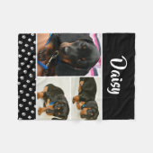 Couverture Polaire Photo Collage Pawprint de Chien Noir - Animaux de (Devant (Horizontal))