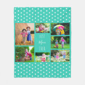 Couverture Polaire Photo Collage pour Best Mom Ever Turquoise Green (Devant)
