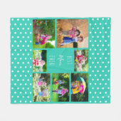 Couverture Polaire Photo Collage pour Best Mom Ever Turquoise Green (Devant (Horizontal))