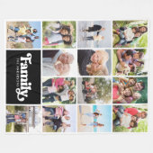 Couverture Polaire Photo Collage Retro Famille 14 Photos (Devant (Horizontal))