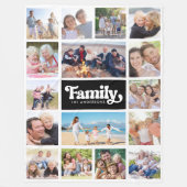 Couverture Polaire Photo Collage Retro Famille 16 Photos (Devant)