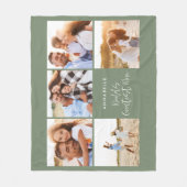 Couverture Polaire Photo collage sage vert poule moderne mère jour (Devant)