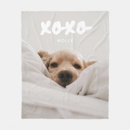 Couverture Polaire Photo Complète Moderne Nom de l'animal XOXO (Devant)