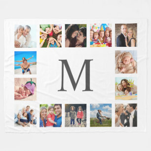 Couverture Polaire Photo Custom Family Collage Personnalité de White