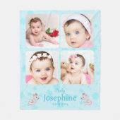 Couverture Polaire Photo Cute Blue Baby Name (Devant)