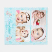 Couverture Polaire Photo Cute Blue Baby Name (Devant (Horizontal))