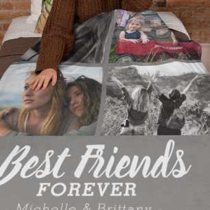 Couverture Polaire Photo d'amis modernes les plus chers   Gris
