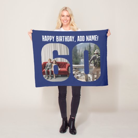 Couverture Polaire Photo d'anniversaire 60 (En situation)