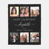 Couverture Polaire Photo d'anniversaire collage noir blanc meilleurs  (Devant)