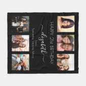 Couverture Polaire Photo d'anniversaire collage noir blanc meilleurs  (Devant (Horizontal))