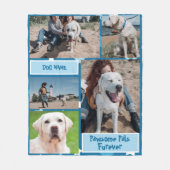 Couverture Polaire Photo de chien personnalisée avec nom de chien (Devant)