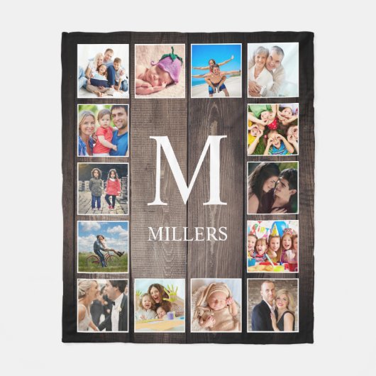 Couverture Polaire Photo de Custom Collage Rustic Farmhouse Family (Devant)
