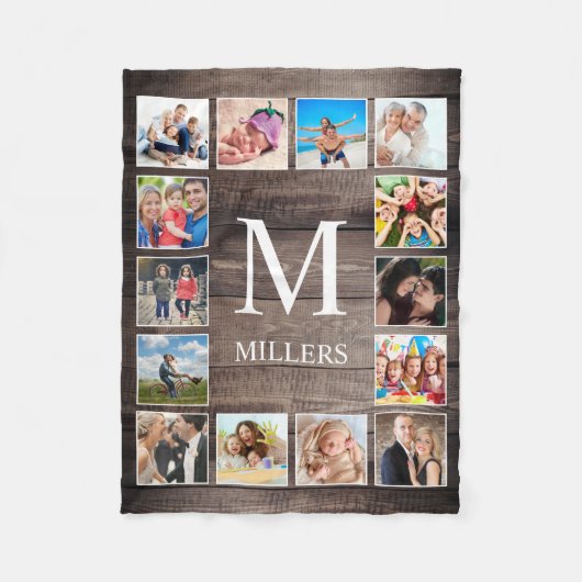 Couverture Polaire Photo de Custom Collage Rustic Farmhouse Family (Devant)